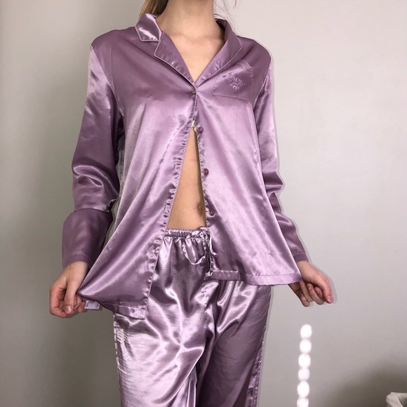 valerie stevens silky lavender sleep set - Picture 1 of 4